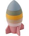 Stackable Sensory Toy Rocket - Pastel Rainbow - Food-Grade Silicone