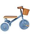 Wood and Vegan Leather Baby Trike - Blue - From 2 years old Wood and Vegan Leather Baby Trike - Blue - From 2 years old