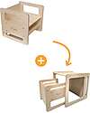 Montessori Table + 2 Chair Set - Natural - Birch Wood - Grows with your child Montessori Table + 2 Chair Set - Natural - Birch Wood - Grows with your child