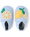 Soft Sole Shoe - Lemons - Light Blue - the Next Best thing After Bare Feet!