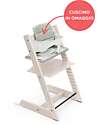Beech Wood Tripp Trapp High Chair White + Glacier Green Cushion For Free! Beech Wood Tripp Trapp High Chair White + Glacier Green Cushion For Free!