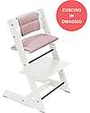 Beech Wood Tripp Trapp High Chair White + Mauve Cushion For Free! Beech Wood Tripp Trapp High Chair White + Mauve Cushion For Free!