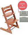 Beech Wood Tripp Trapp High Chair Terracotta + Glacier Green Cushion For Free! Beech Wood Tripp Trapp High Chair Terracotta + Glacier Green Cushion For Free!