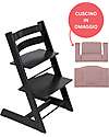 Beech Wood Tripp Trapp High Chair Black + Mauve Cushion For Free! Beech Wood Tripp Trapp High Chair Black + Mauve Cushion For Free!