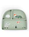 Stick&Stay Compartment Plate - Playground - Green - 100% Food Grade Silicone