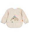 Waterproof Sleeved Pocket Bib - Celebration - Sand - OEKO-TEX certified - 6m+