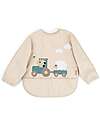 Waterproof Sleeved Pocket Bib - Tiny Farm - Sand - OEKO-TEX certified - 6m+