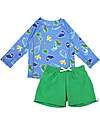 2 Piece Set - Rash Guard Top + Swim Short - Devin the Dino - UPF 50+
