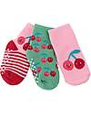 Grip+Easy Antislip Socks 3 Pack - Cherry - 0-24 months
