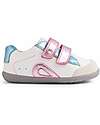 Step Up Blaze Shoes - White and Pink Metallic - Premium Leather - First Steps