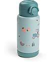 Insulated Straw Bottle - Tiny Farm - Blue - 340 ml - 7,5 x 19 cm