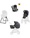 Electa System Quattro - Garage Grey - All Season Seat + Open Up Cot + Standup + Darwin Recline Car Seat