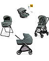 Electa System Quattro - Studio Grey - Stroller + Standup Bassinet + Seat Darwin Recline EVO + Iron Black Frame