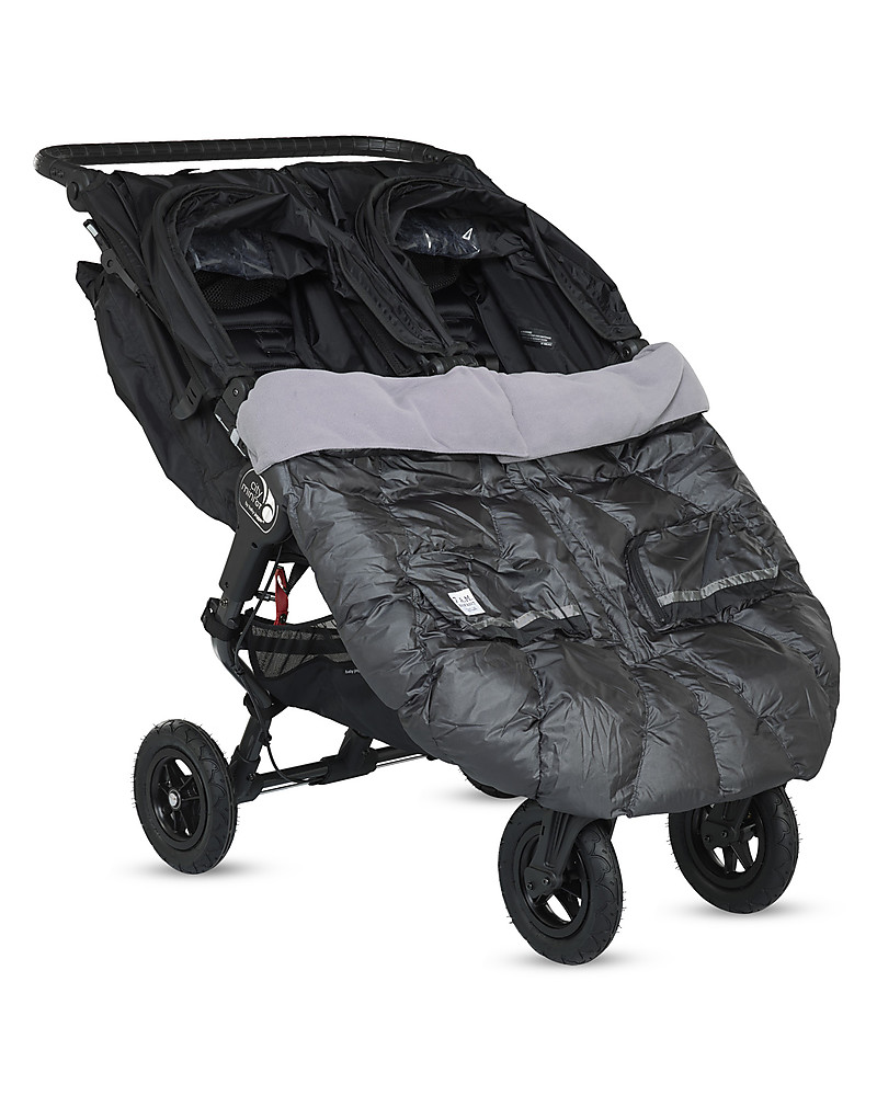 double stroller with footmuffs