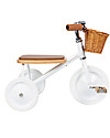 Wood and Vegan Leather Baby Trike - White - From 2 years old