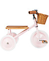 Wood and Vegan Leather Baby Trike - Pink - From 2 years old