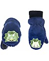 Fleece Puppet Mittens - Blue - Dino, 2-6 years