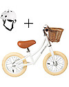 Balance Bike First Go + Classic Bike Helmet - White - from 3 to 5 years old!