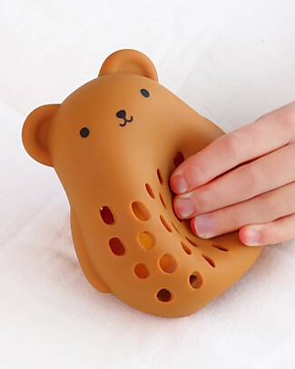 A Little Lovely Company 2 in 1 Silicone Teether and Rattle - Bear - 10 x 13.5 x 8.5 cm Rattles
