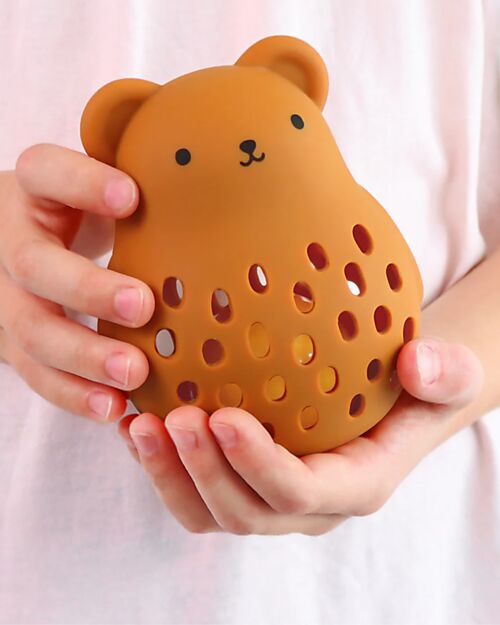 A Little Lovely Company 2 in 1 Silicone Teether and Rattle - Bear - 10 x 13.5 x 8.5 cm Rattles