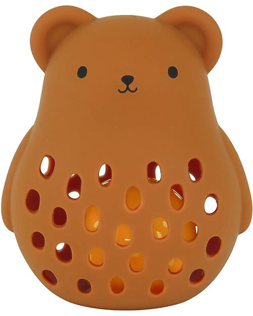 A Little Lovely Company 2 in 1 Silicone Teether and Rattle - Bear - 10 x 13.5 x 8.5 cm Rattles