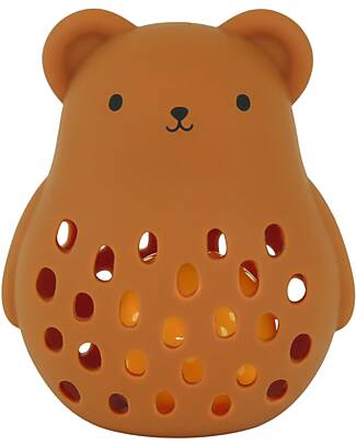 A Little Lovely Company 2 in 1 Silicone Teether and Rattle - Bear - 10 x 13.5 x 8.5 cm Rattles