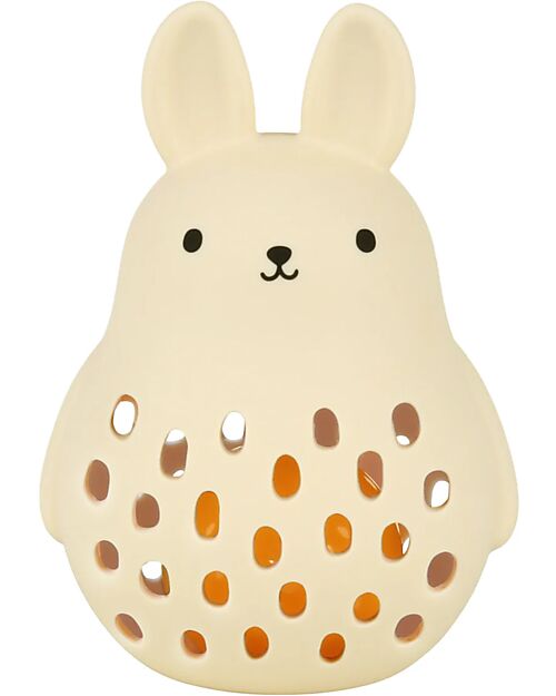 A Little Lovely Company 2 in 1 Silicone Teether and Rattle - Bunny - 10 x 13.5 x 8.5 cm Rattles