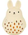 A Little Lovely Company 2 in 1 Silicone Teether and Rattle - Bunny - 10 x 13.5 x 8.5 cm Rattles
