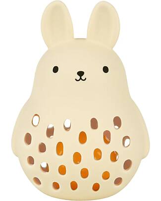 A Little Lovely Company 2 in 1 Silicone Teether and Rattle - Bunny - 10 x 13.5 x 8.5 cm Rattles