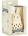 A Little Lovely Company 2 in 1 Silicone Teether and Rattle - Bunny - 10 x 13.5 x 8.5 cm Rattles