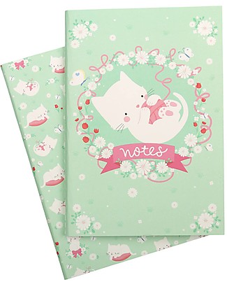 A Little Lovely Company A5 Notebook with Blank Pages, Cat - Great gift idea! null
