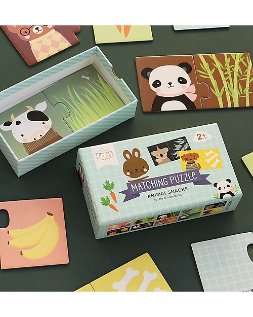 A Little Lovely Company Animal Snack Matching Puzzle - From 2 Years Puzzles