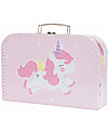 A Little Lovely Company Baby Unicorn Suitcase, Pink - 100% Recycled Cardboard Travel Bags