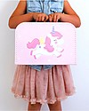 A Little Lovely Company Baby Unicorn Suitcase, Pink - 100% Recycled Cardboard Travel Bags