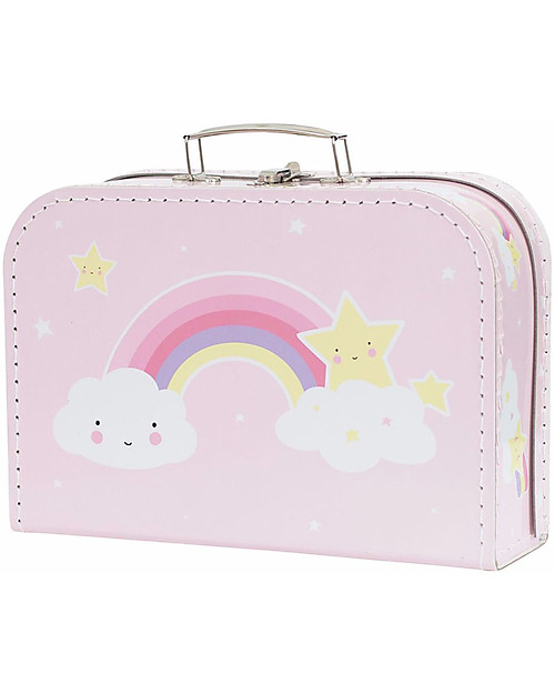 A Little Lovely Company Baby Unicorn Suitcase, Pink - 100% Recycled Cardboard Travel Bags