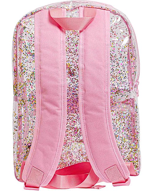 A Little Lovely Company Backpack: Glitter - Transparent/Pink Kindergarten Backpacks