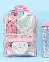 A Little Lovely Company Backpack: Glitter - Transparent/Pink Kindergarten Backpacks