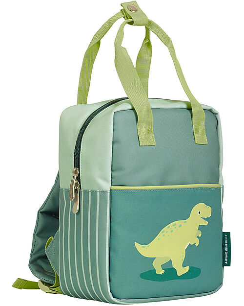 A Little Lovely Company Backpack with Handles - Dinosaur - 21 x 26 x 10 cm Kindergarten Backpacks