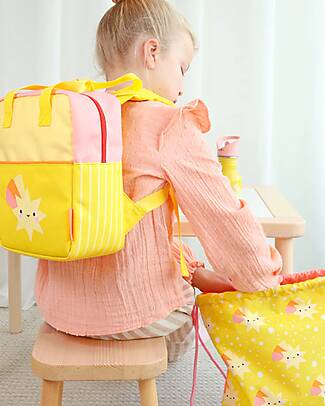 A Little Lovely Company Backpack with Handles - Shooting Stars - 21 x 26 x 10 cm Kindergarten Backpacks