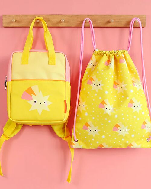 A Little Lovely Company Backpack with Handles - Shooting Stars - 21 x 26 x 10 cm Kindergarten Backpacks