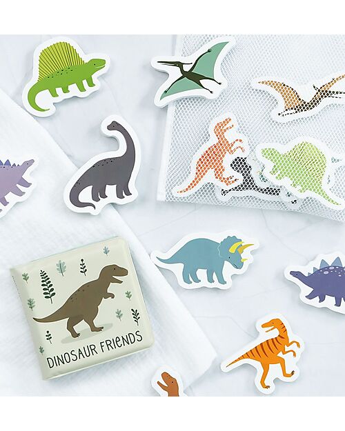 A Little Lovely Company Bath Sticker Toys - Dinosaurus - with Storage Bag Bath Toys