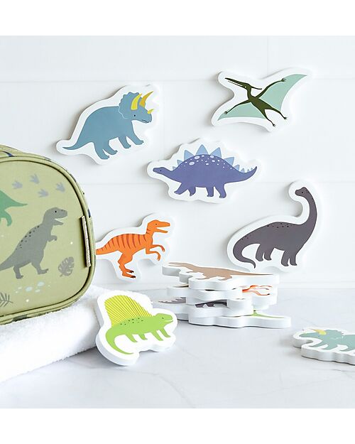 A Little Lovely Company Bath Sticker Toys - Dinosaurus - with Storage Bag Bath Toys