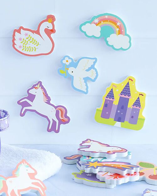 A Little Lovely Company Bath Sticker Toys - Unicorn Dreams - with Storage Bag Bath Toys