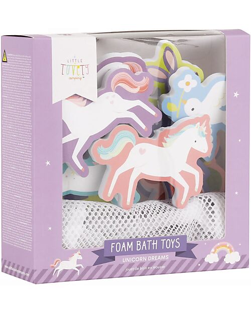 A Little Lovely Company Bath Sticker Toys - Unicorn Drems - with Storage Bag Bath Toys