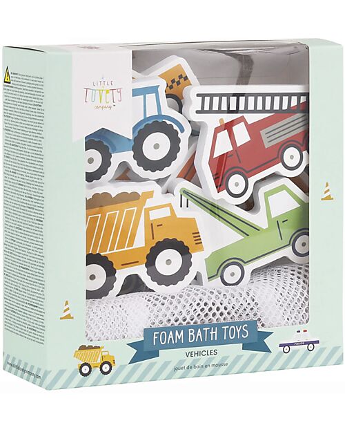 A Little Lovely Company Bath Sticker Toys - Vehicles - with Storage Bag Bath Toys