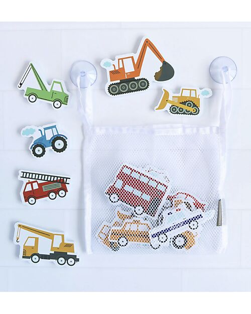 A Little Lovely Company Bath Sticker Toys - Vehicles - with Storage Bag Bath Toys
