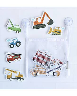 A Little Lovely Company Bath Sticker Toys - Vehicles - with Storage Bag Bath Toys