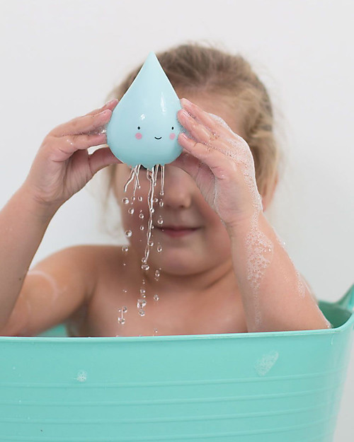 A Little Lovely Company Bath Toy, Raindrop - Light Blue Bath Toys