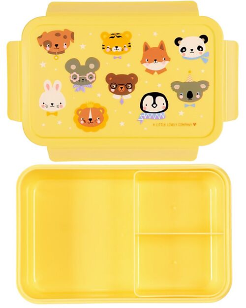 A Little Lovely Company Bento Lunch Box - Animal Friends - Removable Compartments Snack Boxes