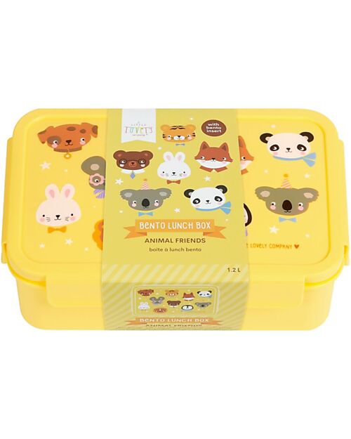 A Little Lovely Company Bento Lunch Box - Animal Friends - Removable Compartments Snack Boxes